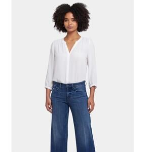 NYDJ lift tuck crop wide leg blue jeans with 1.5" hem size  28" waist